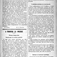 0864 - Page 863 - Partie scientifique. Biologie. Les facteurs complémentaires de la croissance et l’équilibre (Vitamines) / A Travers la presse. Presse française. Sérothérapie de la fièvre typhoïde [(Presse médicale, 31 janvier 1920)] / L’ophtalmie purulente des nouveau-nés [(Gaz. des Sc. méd. de Bordeaux, 15 février 1920)] / Epilepsie et traitement spécifique [(La Médecine, février 1920)]