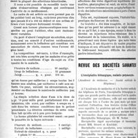 0979 - Page 978 - Partie scientifique. Thérapeutique. Le fluorure de sodium dans les infections gastro-intestinales [Par le Dr E. Maurin, de Toulouse] / Revue des sociétés savantes. L’encéphalite léthargique, maladie polymorphe, (Société médicale des Hôpitaux)