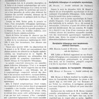 0980 - Page 979 - Partie scientifique. Revue des sociétés savantes. L’encéphalite léthargique, maladie polymorphe, (Société médicale des Hôpitaux) / Encéphalite léthargique et encéphalite myoclonique, (Société médicale des hôpitaux) / Encéphalite léthargique avec mouvements athétoso-choréiques, (Société médicale des hôpitaux) / Les troubles oculaires de l’encéphalite léthargique, (Société médicale des hôpitaux) / Encéphalite léthargique à forme ambulatoire, (Société médicale des Hôpitaux)