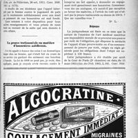 1018 - Page XXIX-1017 - Correspondance. Obligation personnelle delà femme mariée envers le médecin qui l’a soignée / La preuve testimoniale en matière d’honoraires médicaux