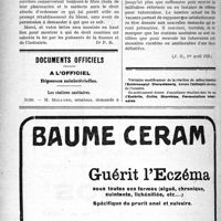 1023 - Page 1022-XXXIV - Correspondance. Contrôle des frais pharmaceutiques dans les accidents du travail / Documents officiels. A l’officiel. Réponses ministérielles. Les stations sanitaires