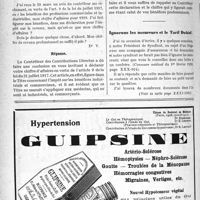 1033 - Page VIII-1032 - Correspondance. Accident survenu à la bonne d’uni café / Les bénéfices des médecins et l’impôt cédulaire / Ignorons les assureurs et le Tarif Dubief
