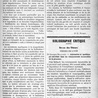 1064 - Page 1063 - Partie scientifique. Thérapeutique appliquée. Le traitement rationnel de la Coqueluche / Bibliographie critique. Revue des Thèses. Thèses de Lyon. Adrénaline et opothérapie surrénale dans les vomissements incoercibles de la grossesse, par Dr Georges Billiard
