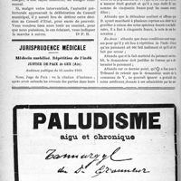 1085 - Page 1084-XXXIV - Correspondance. Subvention communale à un médecin / Jurisprudence médicale. Médecin mobilisé. Répétition de l’indû