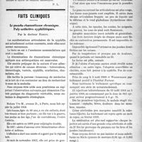 1108 - Page 1107 - Partie scientifique. Revue des sociétés savantes. Traitement des angiomes sous-cutanés par l’air chaud, après incision, (Société de chirurgie) / Faits cliniques. Le pseudo-rhumatisme chronique. Poly-arthrites syphilitiques, par le Docteur Rinuy
