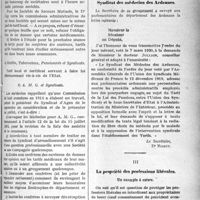 1136 - Page 1135 - Partie professionnelle. La vie syndicale et professionnelle. Syndicat médical de Villeneuve-sur-Lot / Syndicat des médecins des Ardennes / La propriété des professions libérales. Un exemple à suivre