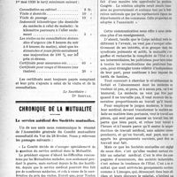 1201 - Page 1200 - Partie professionnelle. La vie syndicale et professionnelle. Syndicat des médecins de la région de Bourg / Chronique de la mutualité. Le service médical des Sociétés mutuelles