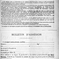 1208 - Page XXVII-1207 - Le sou médical, Ligue de Protection et de Défense Professionnelles / Bulletin d’adhésion