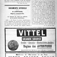 1215 - Page XXXIV-1214 - Jurisprudence médicale. Les commissions administratives ont un droit souverain pour la nomination des médecins d’hôpitaux / Documents officiels. A l’officiel. Réponse ministérielle. La livraison des autos aux médecins par les grands constructeurs