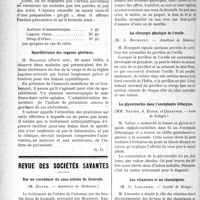 1245 - Page 1244 - Partie scientifique. A travers la presse. Traitement des angines de poitrine [(Presse méd, 25 février 1920)] / Sporotrichose des organes génitaux [(Paris méd, 20 mars 1920)] / Revue des sociétés savantes. Sur un succédané du sous-nitrate de bismuth, (Académie de Médecine) / La chirurgie plastique de l’oreille, (Académie de Médecine) / La glycorrachie dans l’encéphalite léthargique, (Société de biologie) / Les vitamines et les champignons, (Société de Biologie)