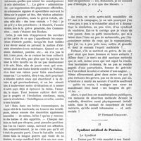 1258 - Page 1257 - Partie professionnelle. La vie syndicale et professionnelle. Le médecin et les grèves / Syndicat médical de Pontoise