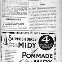 1286 - Page V-1285 - Demandes et offres / Correspondance. La modification du Tarif Dubief ne pourra avoir d’effet rétroactif