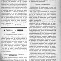 1304 - Page 1303 - Partie scientifique. Biologie. Symbioses et Symbiotes / A travers la presse. Une active médication anti-infectieuse [Concours Médical, p. 1190] / La douleur aux attaches du diaphragme dans la grippe [(Journ. des Prat, 6 mars 1920)] / L’épistaxis et son traitement [(Journ. des Prat, 6 mars 1920)]
