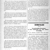 1313 - Page 1312 - Partie scientifique. Revue des sociétés savantes. Province. Société de Médecine de Toulouse / Dermatologie. Les principales dermatoses et leur traitement aux eaux sulfurées de Luchon, par le Docteur F. -Henri Pelon