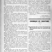 1383 - Page 1382 - Partie professionnelle. Mutualité familiale du corps médical français. L’indemnité-maladie de 20 francs par jour. Appel aux lecteurs du « Concours Médical » / Chronique de l’assistance. Organisation des services d’assistance médicale gratuite dans les communes autonomes