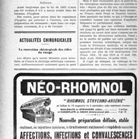 1403 - Page 1402-XXX - Bulletin de souscription l’agenda-memento du praticien (édition 1921). La direction des Bureaux d’hygiène / Actualités chirurgicales. La correction chirurgicale des rides du visage