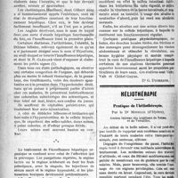 1499 - Page 1498 - Partie scientifique. Pathologie médicale. L’insuffisance hépatique / Héliothérapie. Pratique de L héliothérapie, par le Dr Minelle