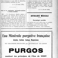 1534 - Page XXXV-1533 - Documents officiels. A l'officiel. Le médecin d’un établissement hospitalier peut être membre de la Commission administrative / Remise de la contribution personnelle-mobilière à certains mobilisés / Anthologie médicale. Psychologie morbide