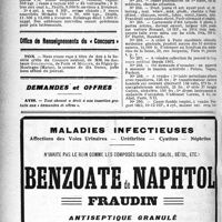 1541 - Page 1540-IV - Anthologie médicale. Psychologie morbide. Philoctète / Office de renseignements du « concours » / Demandes et offres