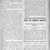 1562 - Page 1561 - Partie scientifique. A travers la presse. Conservation systématique des doigts mutilés [(Gaz. des Hôp. 1920, n° 39)] / Etude sur certains phénomènes du choc [(Presse Méd. 3 avril 1920)] / Revue des sociétés savantes. L’enquête épidémiologique sur l’encéphalite léthargique, (Académie de Médecine) / La dermatose de Bowen, maladie précancéreuse, (Académie de médecine)