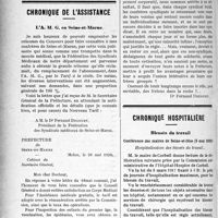 1589 - Page 1588 - Partie professionnelle. Déontologie. Les conditions de cession d’une clientèle médicale. Projet d’acte de cession de clientèle / Chronique de l'assistance. L’A. M. G, en Seine-et-Marne / Chronique Hôspitalière. Blesses du travail. Conférence des maîtres de Seine-et-Oise (5 mai 1920). Hôspitalisation des blessés de travail