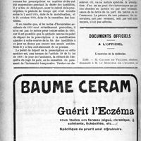 1597 - Page XXXIV-1596 - Correspondance. Prescription des honoraires accidents / Documents officiels. A l’officiel. L’exercice de la médecine