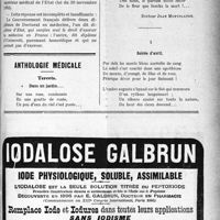 1598 - Page XXXV-1597 - Documents officiels. A l’officiel. L’exercice de la médecine / Anthologie médicale. Tercets. Dans un jardin… / Soirée d’avril