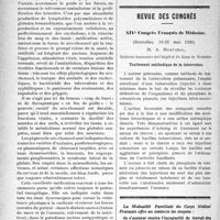 1633 - Page 1632 - Partie scientifique. Thérapeutique appliquée. Le néo-rhomnol / Revue des congrès. XIVe Congrès Français de Médecine, (Bruxelles, 19-22 mai 1920), M. A. Marechal. Traitement méthodique de la tuberculose