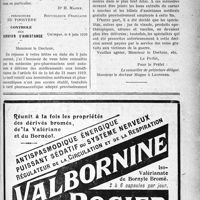 1660 - Page XXXV-1669 - Correspondance. Les fournitures pharmaceutiques aux pensionnes de la guerre