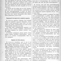 1687 - Page 1694 - Partie scientifique. A travers la presse. Sur une forme de diarrhée post-prandiale [(Paris Méd. 424 avril 1920)] / Traitement chirurgical de la néphrite suppurée [(Lyon Méd. 25 avril 1920)] / Hygiène du rhino pharynx [(Journal des Prat. 17 avril 1920)] / Traitement de la syphilis nerveuse [(Presse. Méd. 8 mai 1920)]