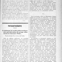 1692 - Page 1699 - Partie scientifique. Revue des sociétés savantes. La rééducation motrice des hémiplégiques, (Société de Médecine de Paris) / Phtisiothérapie. Le traitement de la tuberculose au dispensaire anti-tuberculeux du groupe industriel de La Courneuve (Seine )