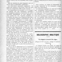 1693 - Page 1700 - Partie scientifique. Phtisiothérapie. Le traitement de la tuberculose au dispensaire anti-tuberculeux du groupe industriel de La Courneuve (Seine ) / Bibliographie analytique. La saignée à travers les âges, par Dr Cabanès