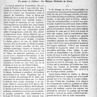 1724 - Page 1731 - Propos du jour. Un projet à réaliser : La Maison Médicale de Paris [J. Noir]