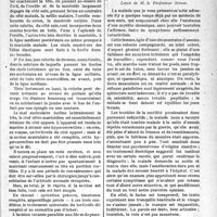 1730 - Page 1737 - Partie scientifique. Travail original. Chirurgie esthétique. Traitement du torticolis. La ténotomie à ciel ouvert esthétique, par le Dr J. Fiévez. Appareillage et soins consécutifs / Clinique médicale, Université de Nancy. Un cas de forme fruste de maladie de Parkinson, Leçon de M. le Professeur Simon [(Leçon recueillie par M. Vigneul)]