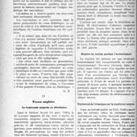 1743 - Page 1750 - Partie scientifique. Travail original. A travers la presse. Presse française. Epilepsie et diabète [(Paris méd. 1er mai 1920)] / Presse anglaise. La transfusion sanguine en obstétrique [(14 janv. 1920)] / Absence congénitale d’un poumon [(Amer. Journ. of Med. Sciences, fév. 1920)] / Rupture du rectum pendant l’accouchement [(Surgery, Gynec. and obstet, mars 1920)] / Traitement de l’éclampsie par la transfusion sanguine [(British. Méd. Journ. 6 mai 1920)]