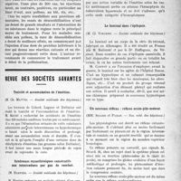 1798 - Page 1805 - Partie scientifique. A travers la presse. Presse anglaise. Le rôle des protéines dans l’asthme [(Minnesota medicine, avril 1920)] / Revue des sociétés savantes. Toxicité et accumulation de l’émétine, (Société médicale des hôpitaux) / Syndromes myasthéniques consécutifs aux intoxications par gaz de combat, (Société médicale des hôpitaux) / L’émétine et le traitement des hémoptysies, (Soc. méd. des hôpitaux) / Le luminal dans l’épilepsie, (Société médicale des hôpitaux) / Un nouveau réflexe : réflexe oculo-pilo-moteur, (Soc. méd. des hôpitaux) / Traitement des adénites tuberculeuses, (Soc. méd. des hôpitaux)