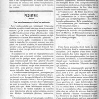 1843 - Page 1850 - Partie scientifique. Clinique chirurgicale, Université de Toulouse, Hôtel-Dieu: M. J. -P. Tourneur. Les complications infectieuses, néoplasiques et toxiques des kystes de l’ovaire / Pédiatrie. Les vomissements chez les enfants