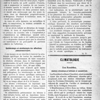 1912 - Page 1919 - Partie scientifique. A travers la presse. Comment s’assurer de la guérison de la tuberculose pulmonaire [(La Médecine, mai 1920)] / Epidémiologie et sérothérapie des affections pneumococciques [(Paris Méd. 29 mai 1920)] / Climatologie. Les Escales. Station climatique d’altitude et sanatorium