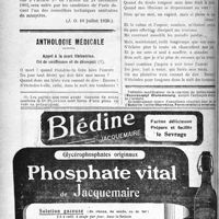 1935 - Page 1942-XXVIII - Documents officiels. A l’officiel. Arrêté relatif à l’examen d’aptitude aux fonctions de médecin sanitaire maritime / Anthologie médicale. Appel à la mort libératrice. Cri de soufFrance et de désespoir