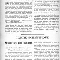 1949 - Page 1956 - Propos du jour. Echos des régions libérées [J. Noir] / Partie scientifique. Clinique des voies urinaires, Hôpital Necker : M. le Professeur Legueu. Diagnostic des calculs vésicaux