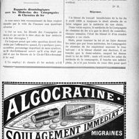 1994 - Page XXXI-2001 - Correspondance. Accidents agricoles / Rapports déontologiques avec les Médecins des Compagnies de Chemins de fer