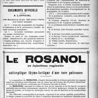 1998 - Page XXXV-2005 - Correspondance. Honoraires pour accidents du travail / Documents officiels. A l’officiel. Arrêté Ministériel du 28 juin 1920 portant création d’un Comité technique