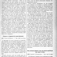 2024 - Page 2031 - Partie scientifique. Revue des sociétés savantes. Que faut-il pour contracter la diphtérie ?, (Soc. méd. des. hôp) / Fréquence et diagnostic du pouls alternant, (Soc. méd. des hôp) / Mort subite au cours d’une simple ponction pleurale exploratrice, (Soc. méd. d. h) / Mal perforant plantaire chez une femme syphilitique sans signe de tabes, (Soc. méd. d. hôp)