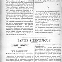 2061 - Page 2068 - Propos du jour. Les questions d’hygiène et de médecine sociales et les relations médicales internationales / Partie scientifique. Clinique infantile, Hôpital des Enfants-Malades : M. le Professeur Marfan. L’allaitement par nourrice mercenaire
