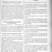 2080 - Page 2087 - Partie scientifique. Revue des sociétés savantes. Paris. Typhus et injections intra-veineuses d’urotropine, (Société médicale des hôpitaux) / Enchevillement des fractures du col du fémur, (Société de chirurgie) / La méthode sclérogène dans le traitement des tumeurs blanches, (Société de chirurgie) / De l’emploi en chirurgie du bouillon de Delbet, (Société de chirurgie) / Tumeurs fibreuses consécutives à des injections d’huile camphrée, (Société de chirurgie) / Province. (Société d’obstétrique et de gynécologie de Toulouse)