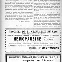 2109 - Page 2116-XXXII - Jurisprudence médicale. Accidents du travail. – Frais médicaux et pharmaceutiques. – Compétence du Juge de Paix en dernier ressort et à charge d’appel. – Délai de l’appel. – Applicabilité aux jugements de compétence comme aux jugements sur le fond [Dr Paul Boudin] / Documents officiels. A l’officiel. L’application de la loi du 7 septembre 1919 sur les sanatoriums