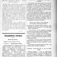 2138 - Page 2145 - Partie scientifique. Revue des sociétés savantes. Le liquide céphalo-rachidien dans l’encéphalite épidémique, (Société méd. des hôpitaux) / Septicémie coli-bacillaire, (Société méd. des hôpitaux) / Bibliographie critique. Revue des livres. Thérapeutique oculaire, par Dr Robert, Masson et Cie, éditeurs à Paris / Du symptôme à la maladie. 4e édition, par Dr Félix Coste, A. Maloine et Fils, éditeurs, Paris / Dictionnaire des spécialités pharmaceutiques ; aide-mémoire portatif (format 145 x 80) relié, toile souple, Chez Louis Vidal et Cie, éditeurs, Paris 2e / Principes d’hygiène, Fondation Rockfeller, Paris