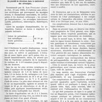 2182 - Page 2189 - Partie scientifique. A travers la presse. La durée maxima de l’apnée volontaire [(Gaz. des Sc. de Bordeaux, 20 juin 1920] / Un procédé de révulsion dans le traitement des névralgies [(Journ des Prat. 19 juin 1920)] / Les séquelles de l’appendicectomie [(Journal de Méd. et de Chirurgie prat. 10 juin 1920)]