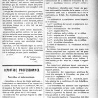 2214 - Page 2221 - Partie professionnelle. Automobilisme pratique. Le véhicule médical en 1920, 1921… / Reportage professionnel. Nouvelles et informations. Subventions en faveur des études médicales