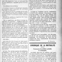 2262 - Page 2269 - Partie professionnelle. Mutualité familiale. Lettres sur l’indemnité de 20 francs / Chronique de la mutualité. Assurance invalidité-maladie et monopole